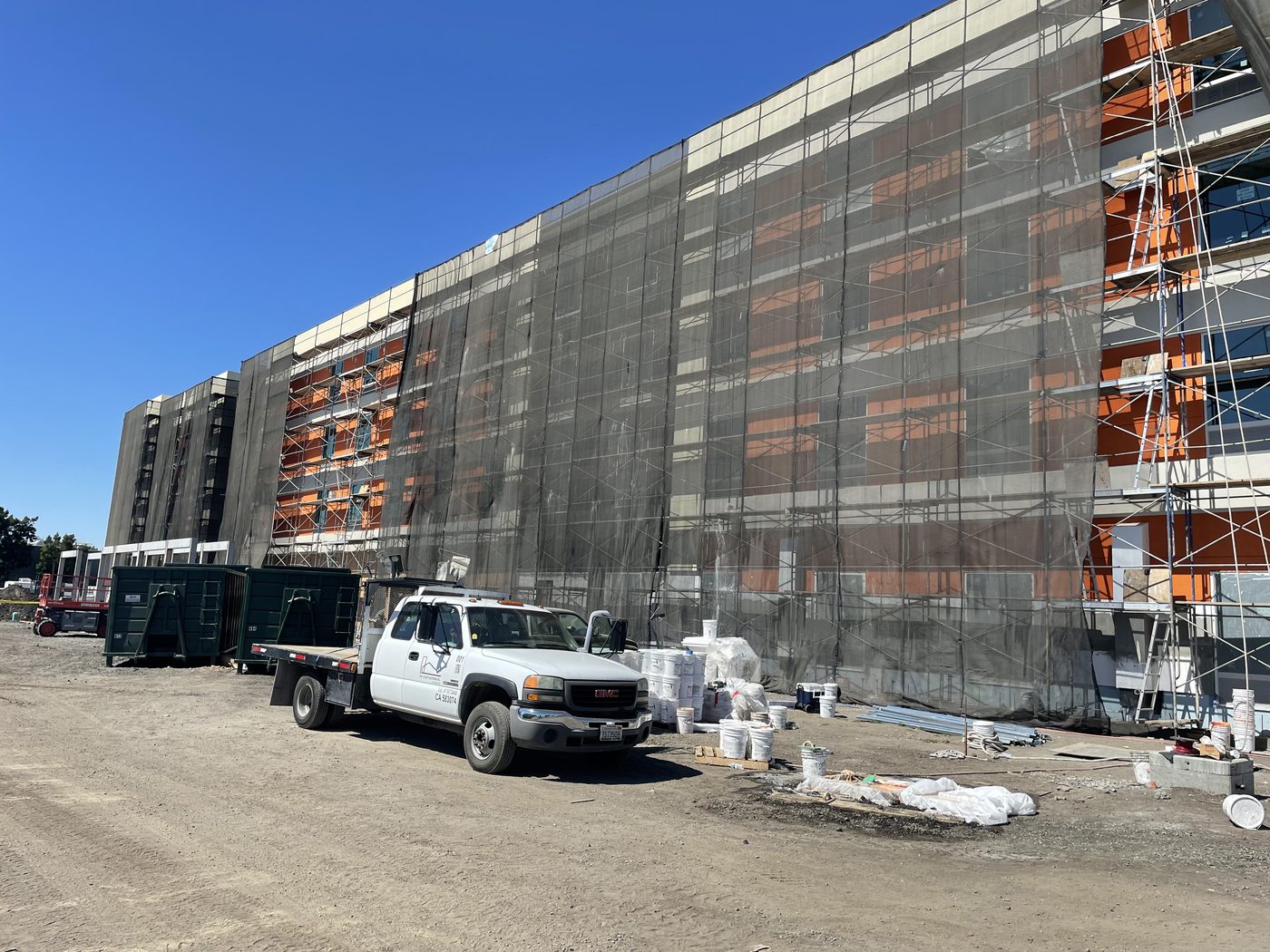 Large multifamily complex — lath installation in progress