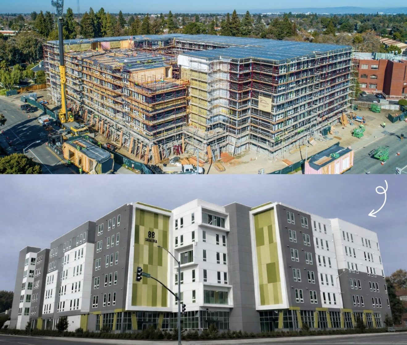 Large residential subdivision with stucco finishes